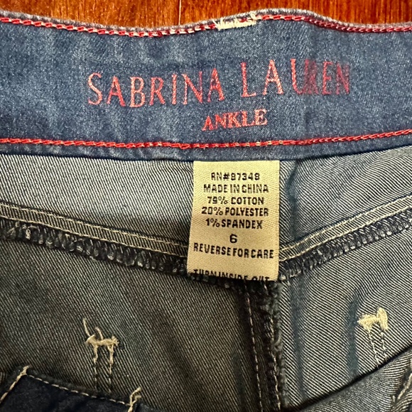Sabrina Lauren Women's Denim Ankle Leggings Metal Buttons Pockets EUC Size S - Picture 8 of 12